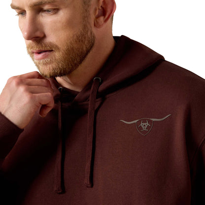 Ariat Men's Shield Steerhead Hoodie - Brown