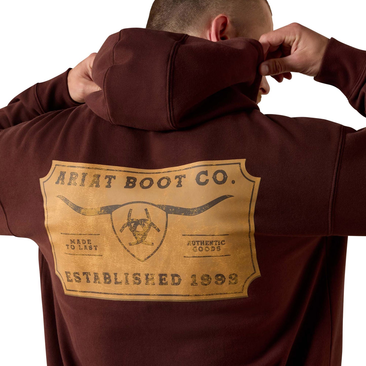 Ariat Men's Shield Steerhead Hoodie - Brown