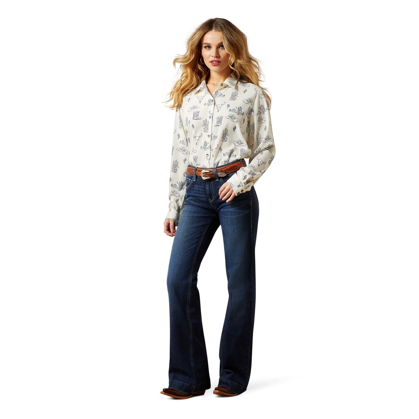 Ariat Women's Homestyle Long Sleeve Shirt - Deserted Print