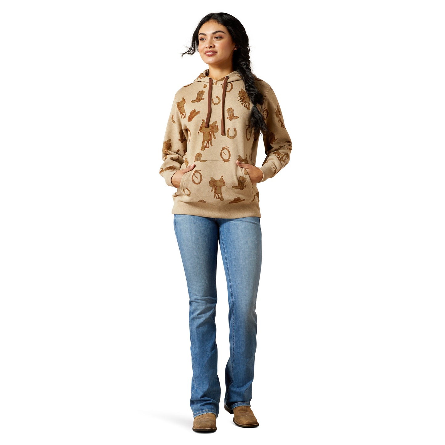 Ariat Women's Logo 2.0 Hoodie - Savannah Tan Heather