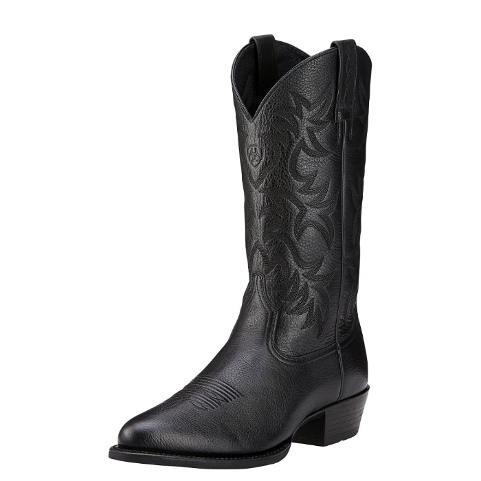 Ariat Men's Heritage Western R Toe - Black Deertan