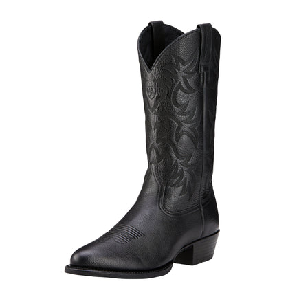 Ariat Men's Heritage Western R Toe - Black Deertan
