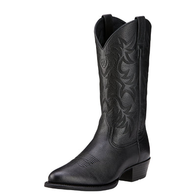 Ariat Men's Heritage Western R Toe - Black Deertan