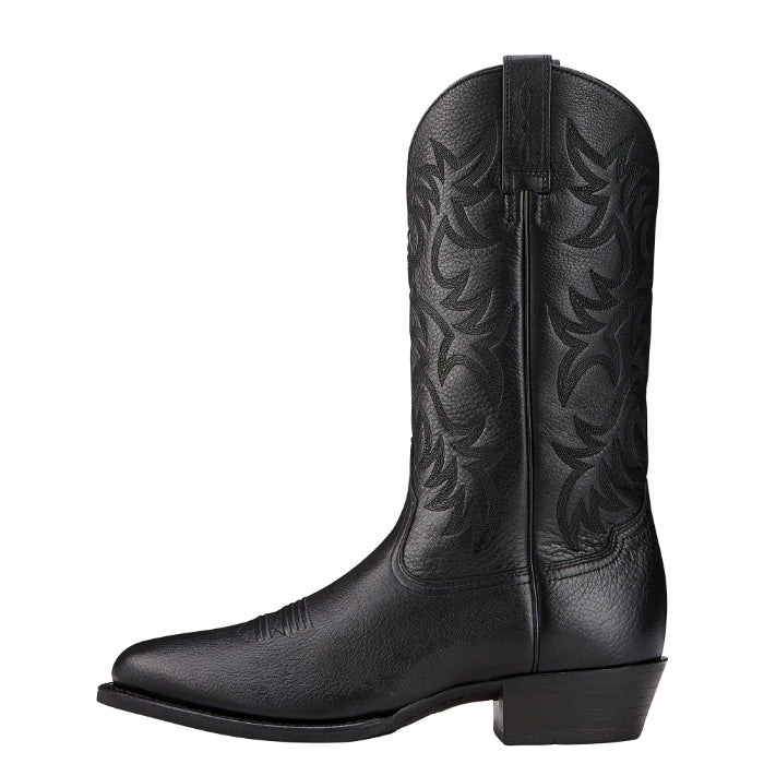 Ariat Men's Heritage Western R Toe - Black Deertan