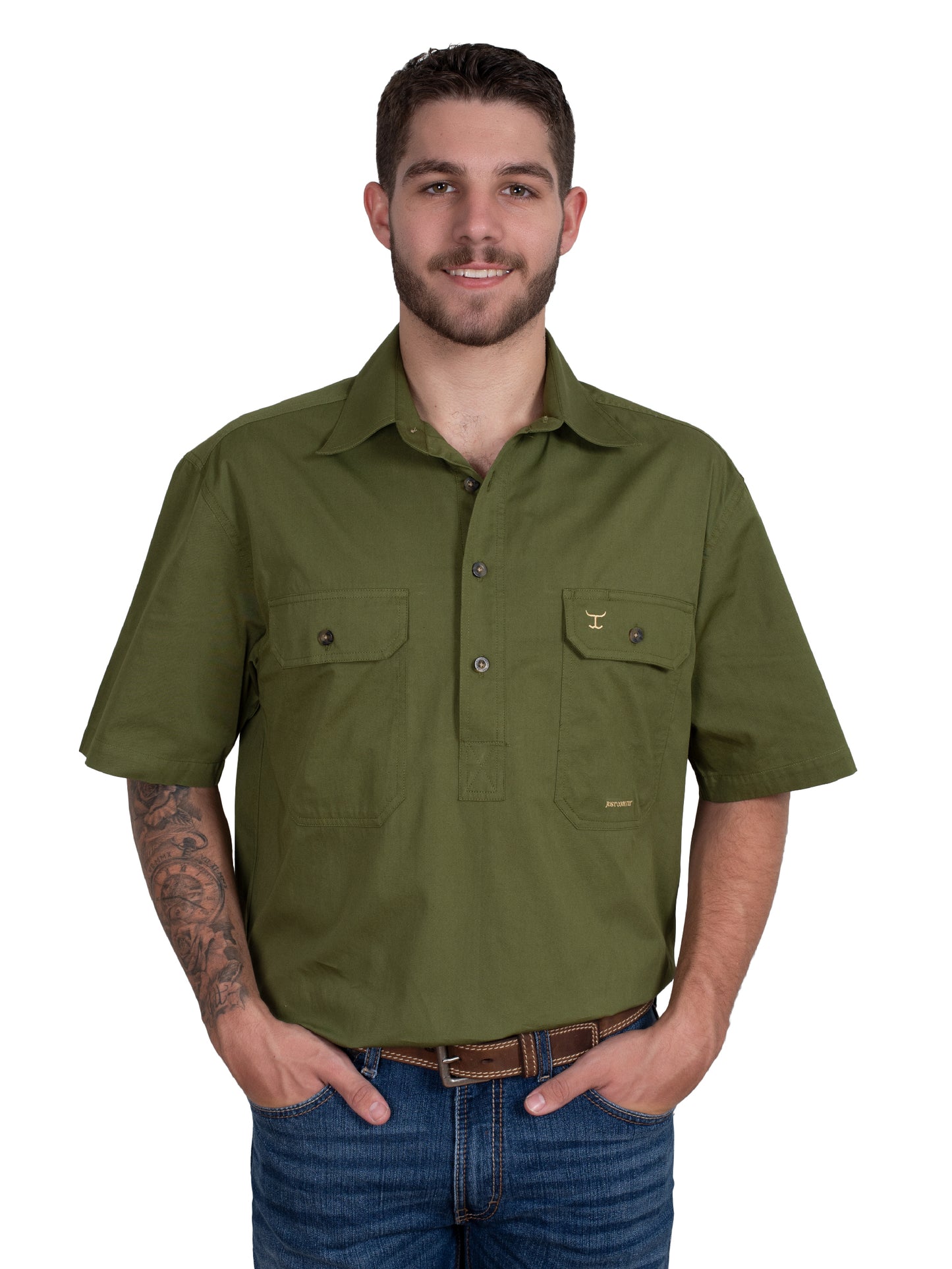 Just Country Men's Adam Short Sleeve Work Shirt