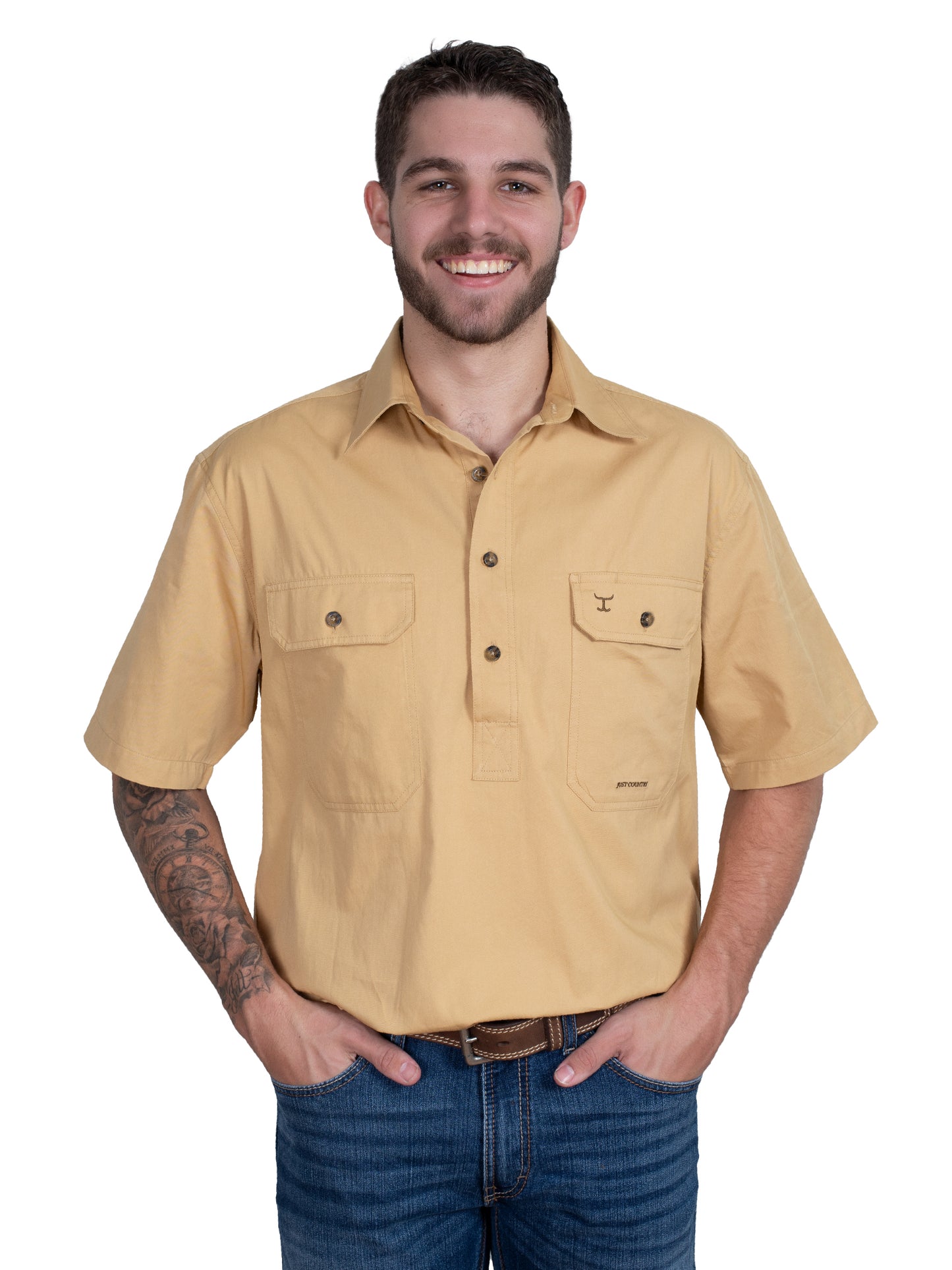 Just Country Men's Adam Short Sleeve Work Shirt