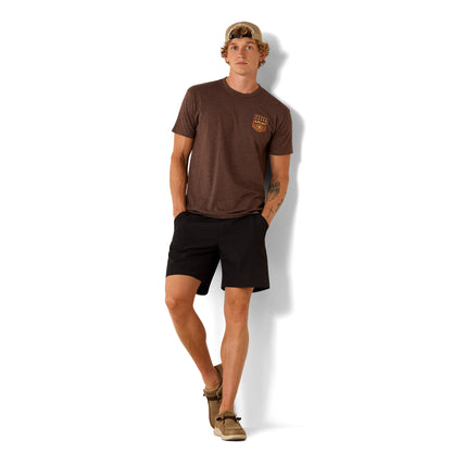 Ariat Men's Stripe Patriotic Badge T-shirt - Brown Heather