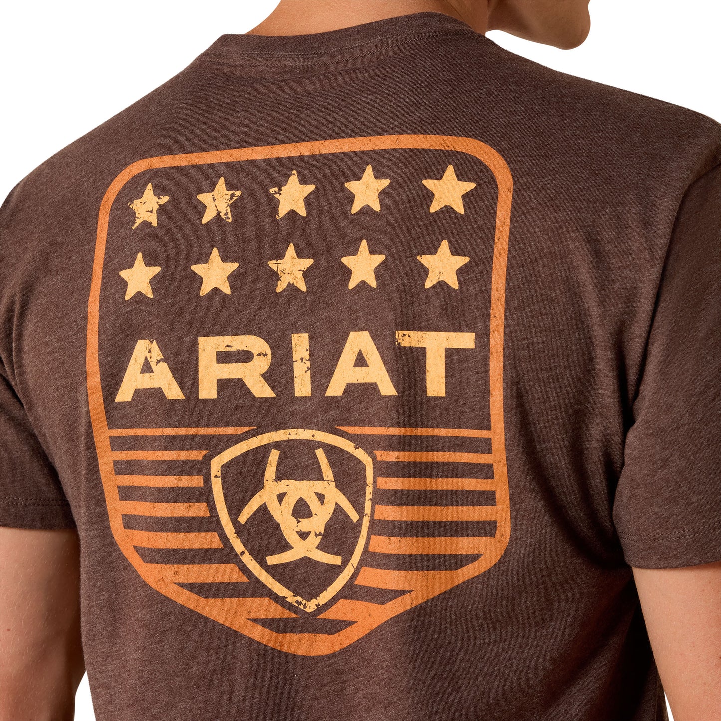 Ariat Men's Stripe Patriotic Badge T-shirt - Brown Heather