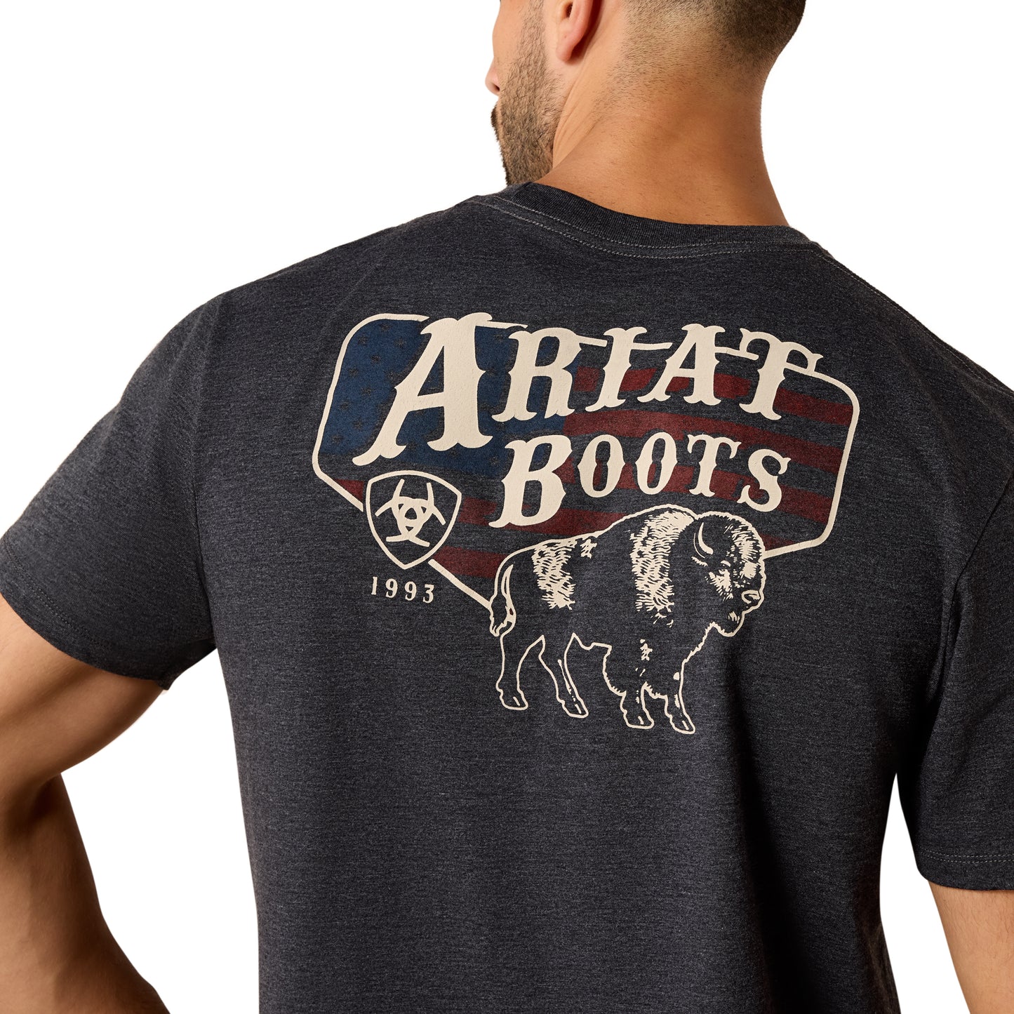 Ariat Men's American Bison T-shirt - Charcoal Heather