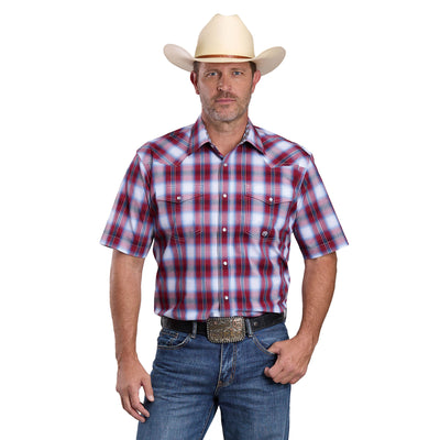 Roper Men's Amarillo Collection Short Sleeve Shirt Plaid Red 03-002-0278-4055