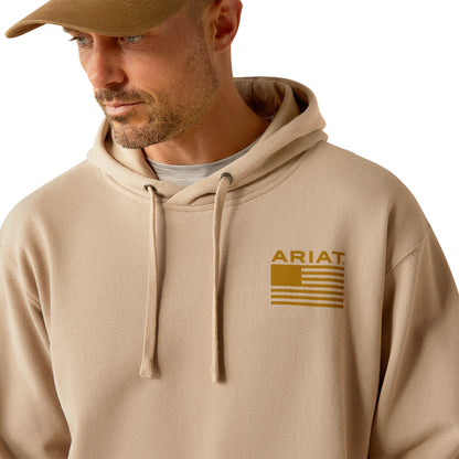 Ariat Mens Camo Hex Hoodie Beige