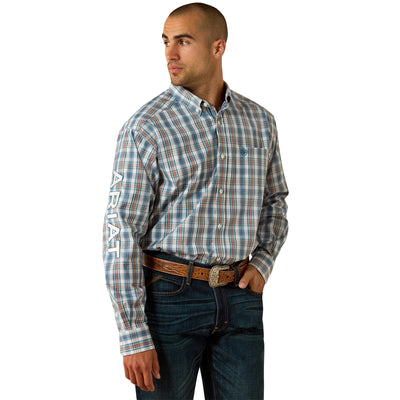 Ariat Men's Pro Series Team Phillip Classic Fit Long Sleeve Shirt - Corsair/White