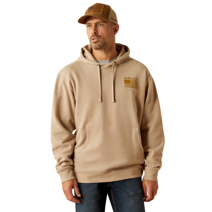Ariat Mens Camo Hex Hoodie Beige