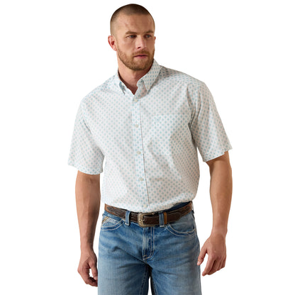 Ariat Men's Packert Classic Fit Short Sleeve Shirt - White Medallion
