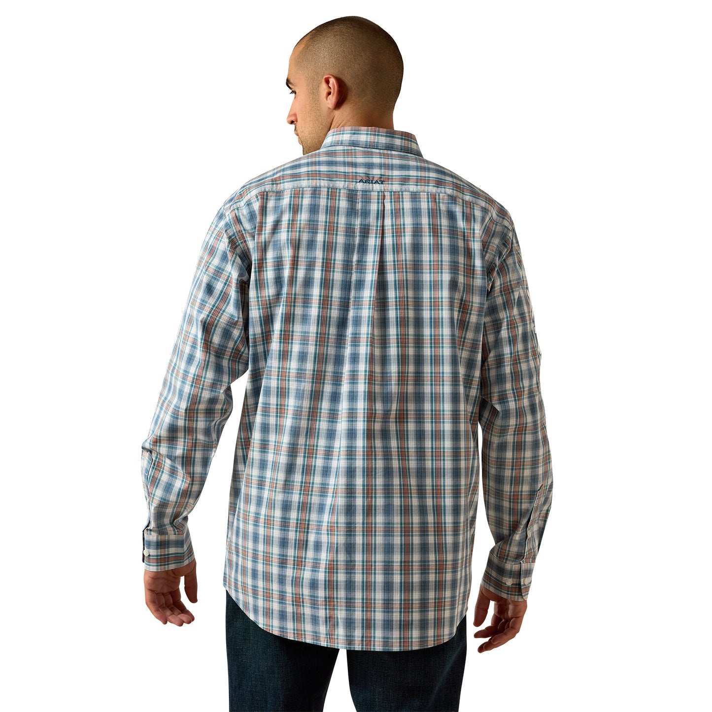 Ariat Men's Pro Series Team Phillip Classic Fit Long Sleeve Shirt - Corsair/White