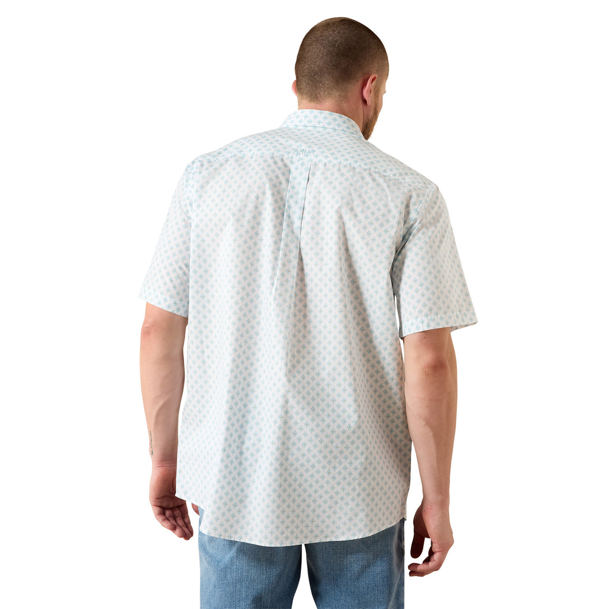 Ariat Men's Packert Classic Fit Short Sleeve Shirt - White Medallion