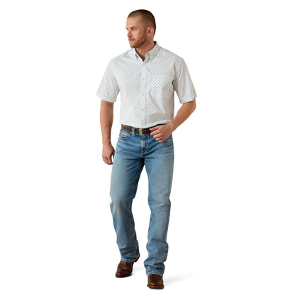 Ariat Men's Packert Classic Fit Short Sleeve Shirt - White Medallion