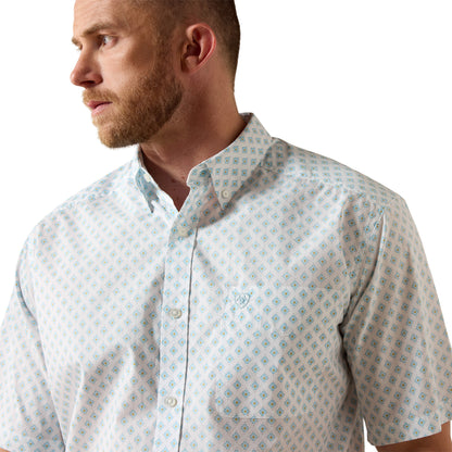 Ariat Men's Packert Classic Fit Short Sleeve Shirt - White Medallion