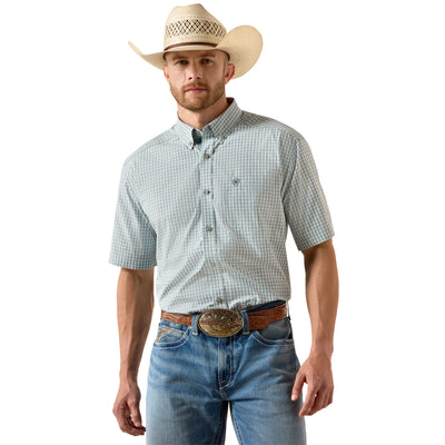 Ariat Men's Proctor Pro Series Classic Fit Short Sleeve Shirt - Blue Elixir Plaid