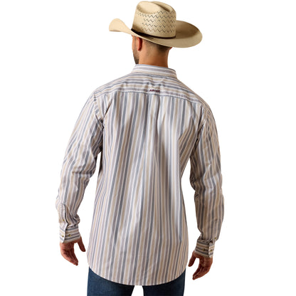 Ariat Men's Pro Series Fitted Long Sleeve Shirt - White Stripe