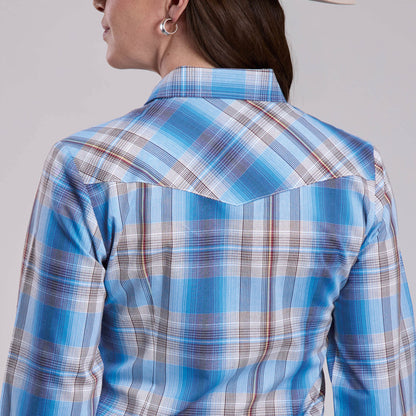 Roper Women's Karman Classic 55/45 Collection Long Sleeve Shirt Plaid Blue - 01-050-0101-2020