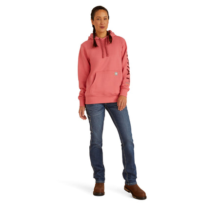 Ariat Womens Rebar Graphic Hoodie Desert Rose / Tibetan Red