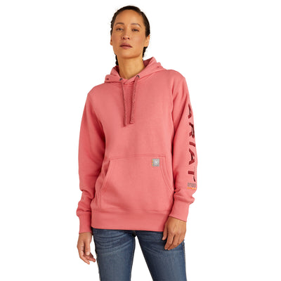 Ariat Womens Rebar Graphic Hoodie Desert Rose / Tibetan Red