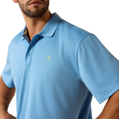 Ariat Men's Tek Short Sleeve Polo - Blissful Blue