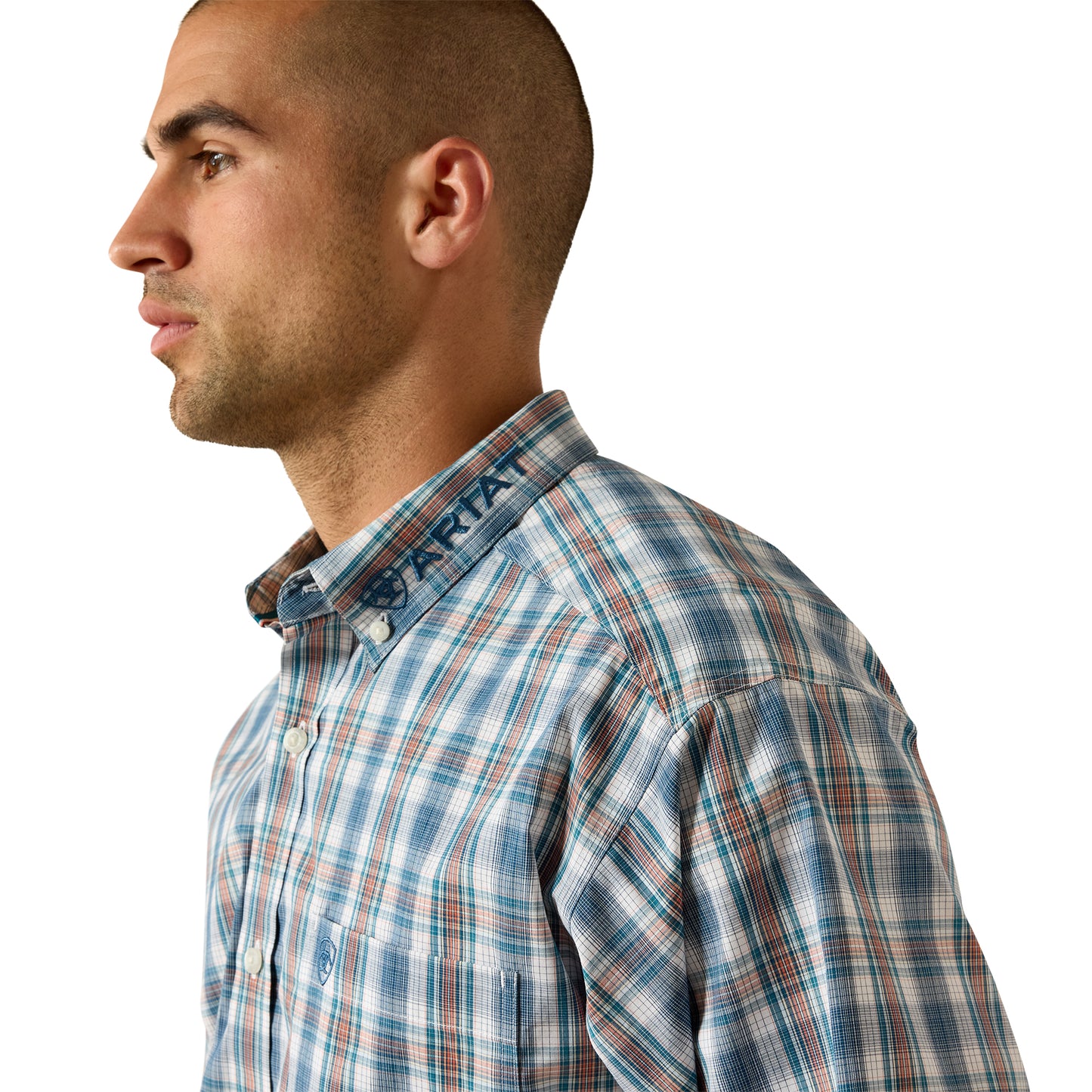 Ariat Men's Pro Series Team Phillip Classic Fit Long Sleeve Shirt - Corsair/White