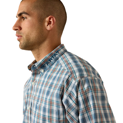 Ariat Men's Pro Series Team Phillip Classic Fit Long Sleeve Shirt - Corsair/White