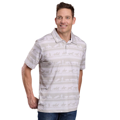 Roper Men's Active Collection Short Sleeve Polo - Brown Print - 03-073-0227-0423