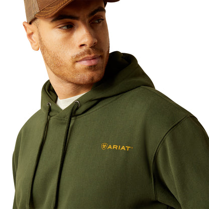 Ariat Mens Barbwire Skull Hoodie Dark Green