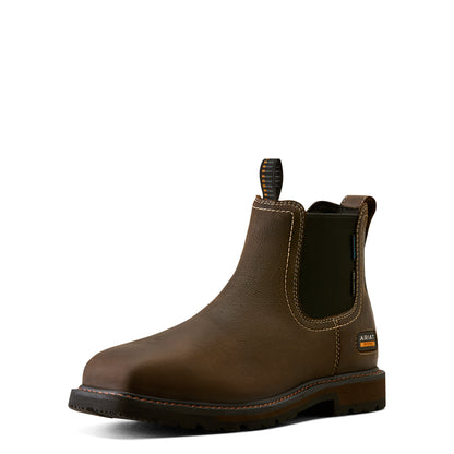 Ariat Men's Groundbreaker Chelsea Wide Square Steel Toe H20 - Dark brown