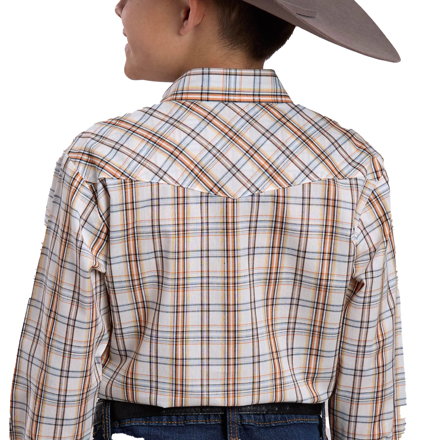 Roper Boy's Karman Classic 55/45 Long Sleeve Shirt - Plaid White - 01-030-0101-2024