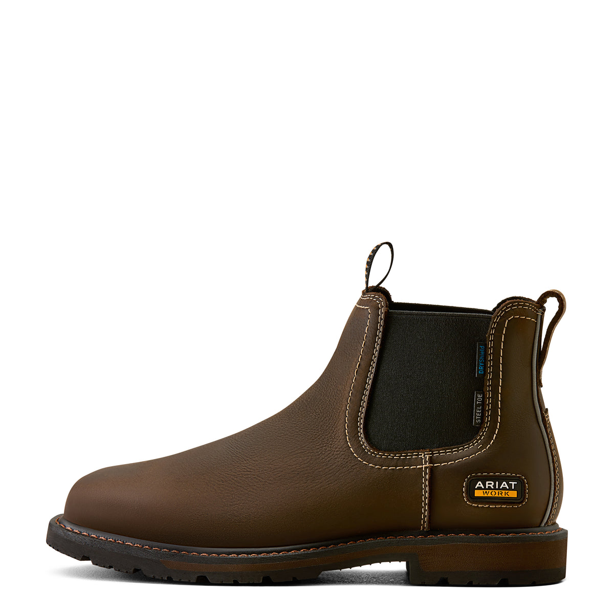Ariat Men's Groundbreaker Chelsea Wide Square Steel Toe H20 - Dark brown