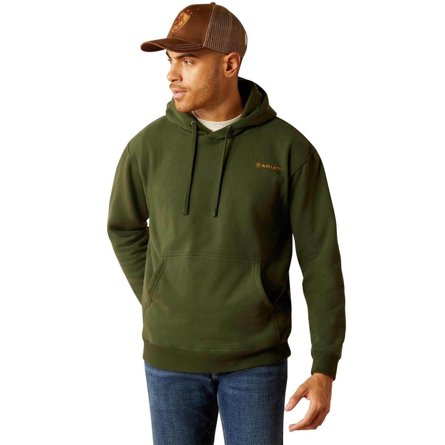 Ariat Mens Barbwire Skull Hoodie Dark Green