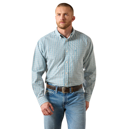 Ariat Men's Wrinkle Free Antonio Classic Fit Long Sleeve Shirt - Angel Blue Plaid