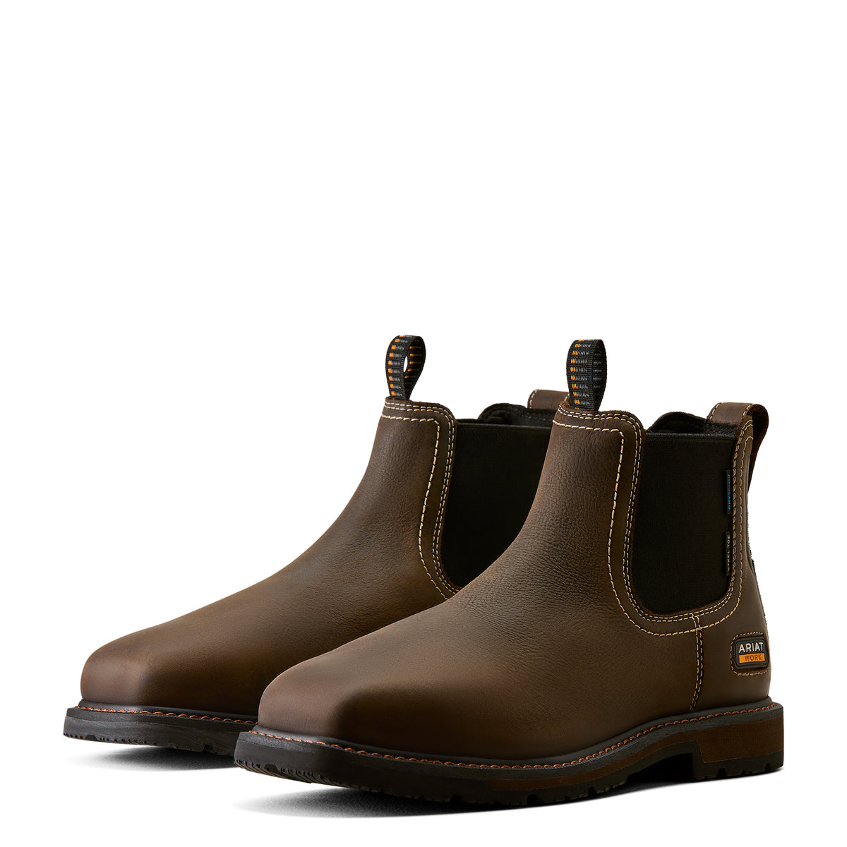 Ariat Men's Groundbreaker Chelsea Wide Square Steel Toe H20 - Dark brown