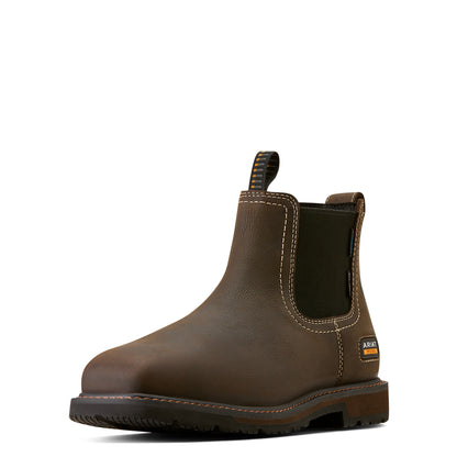 Ariat Men's Groundbreaker Chelsea Wide Square Steel Toe H20 - Dark brown