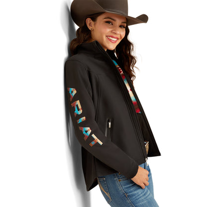 Ariat Womens New Team Softshell Jacket - Black Serrano