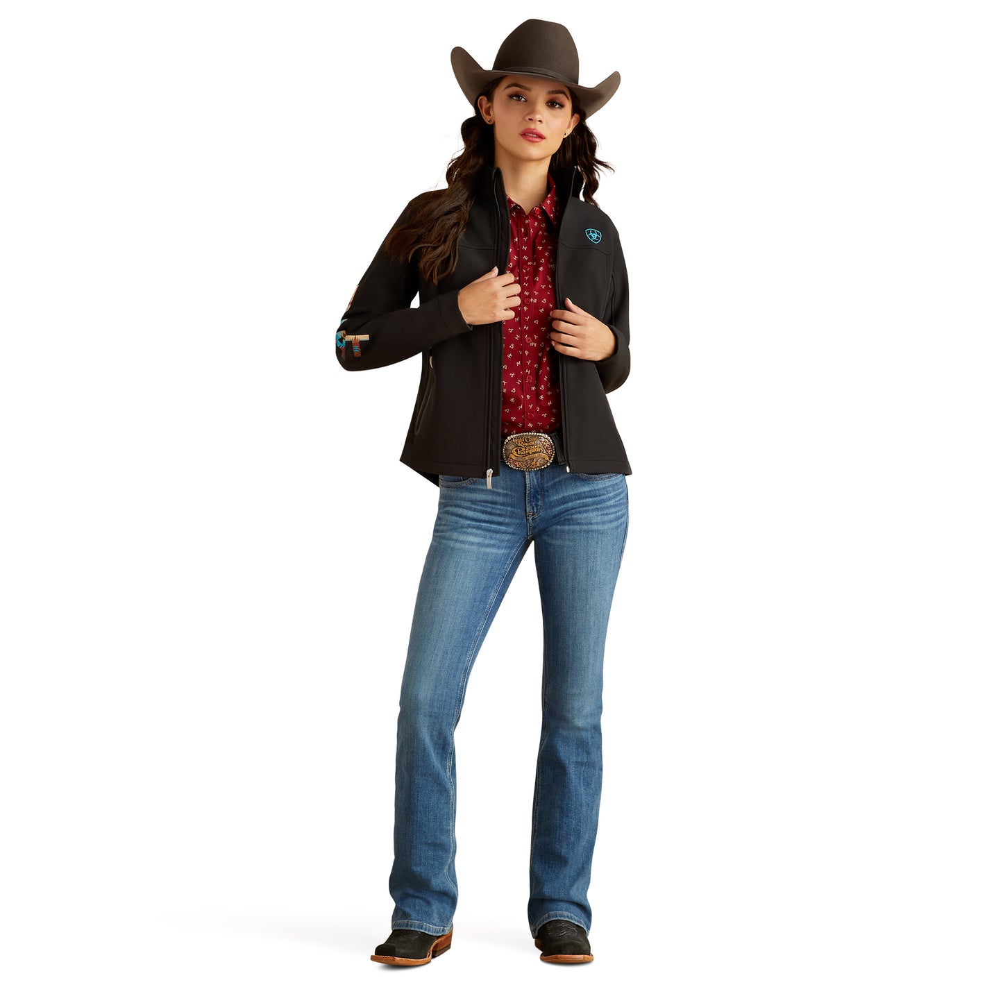 Ariat Womens New Team Softshell Jacket - Black Serrano