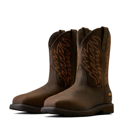Ariat Men's Groundbreaker Wide Square Toe Steel Toe - Dark Brown