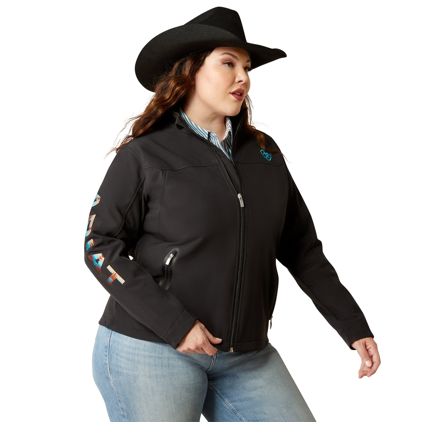 Ariat Womens New Team Softshell Jacket - Black Serrano