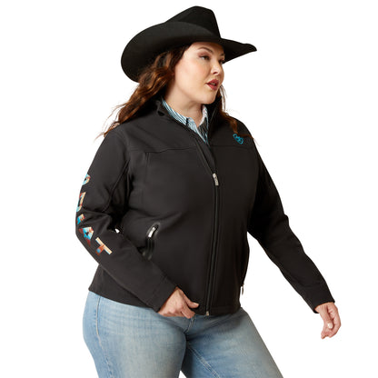 Ariat Womens New Team Softshell Jacket - Black Serrano