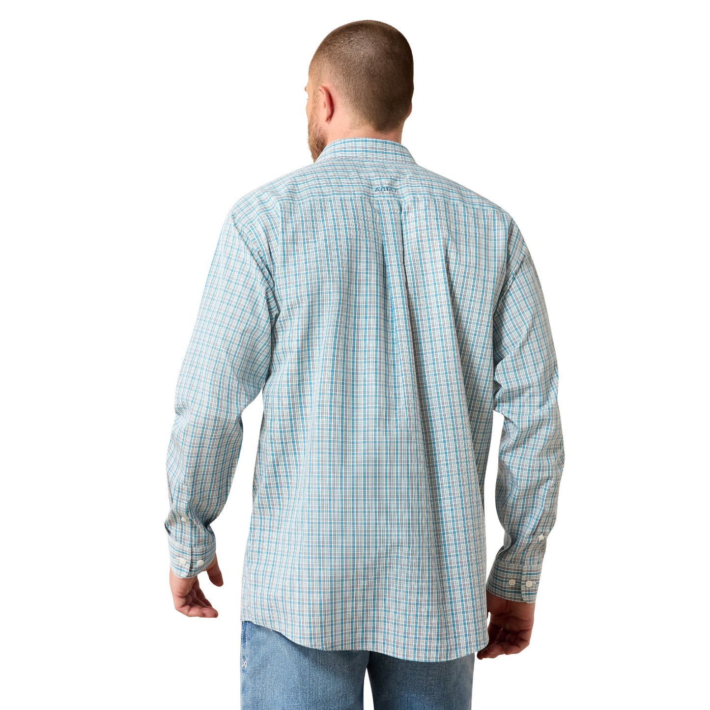 Ariat Men's Wrinkle Free Antonio Classic Fit Long Sleeve Shirt - Angel Blue Plaid