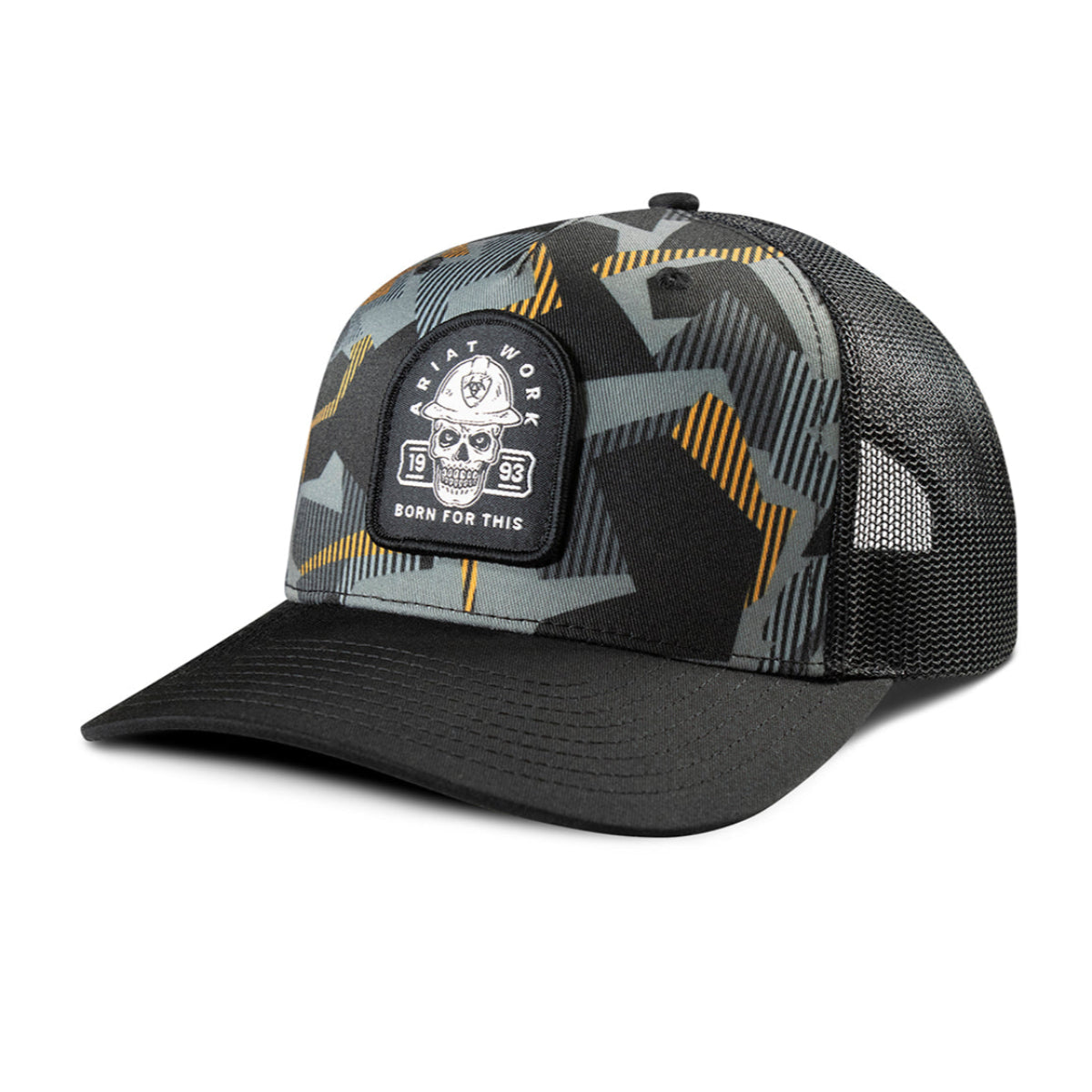 Ariat Richardson 112 Work Skull Patch Snap Patch Cap - Black