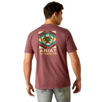 Ariat Mens Serape Fill Tee Burgundy Heather
