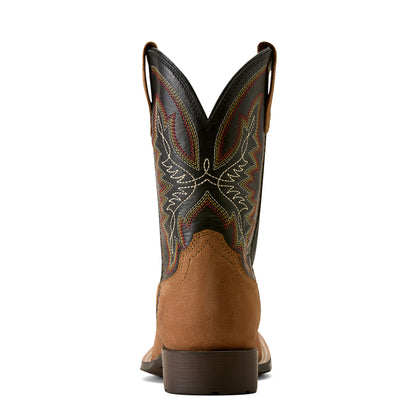 Ariat Kid's Hybrid Rancher Wide Square Toe Western Boot - Dusted Brown/ Black