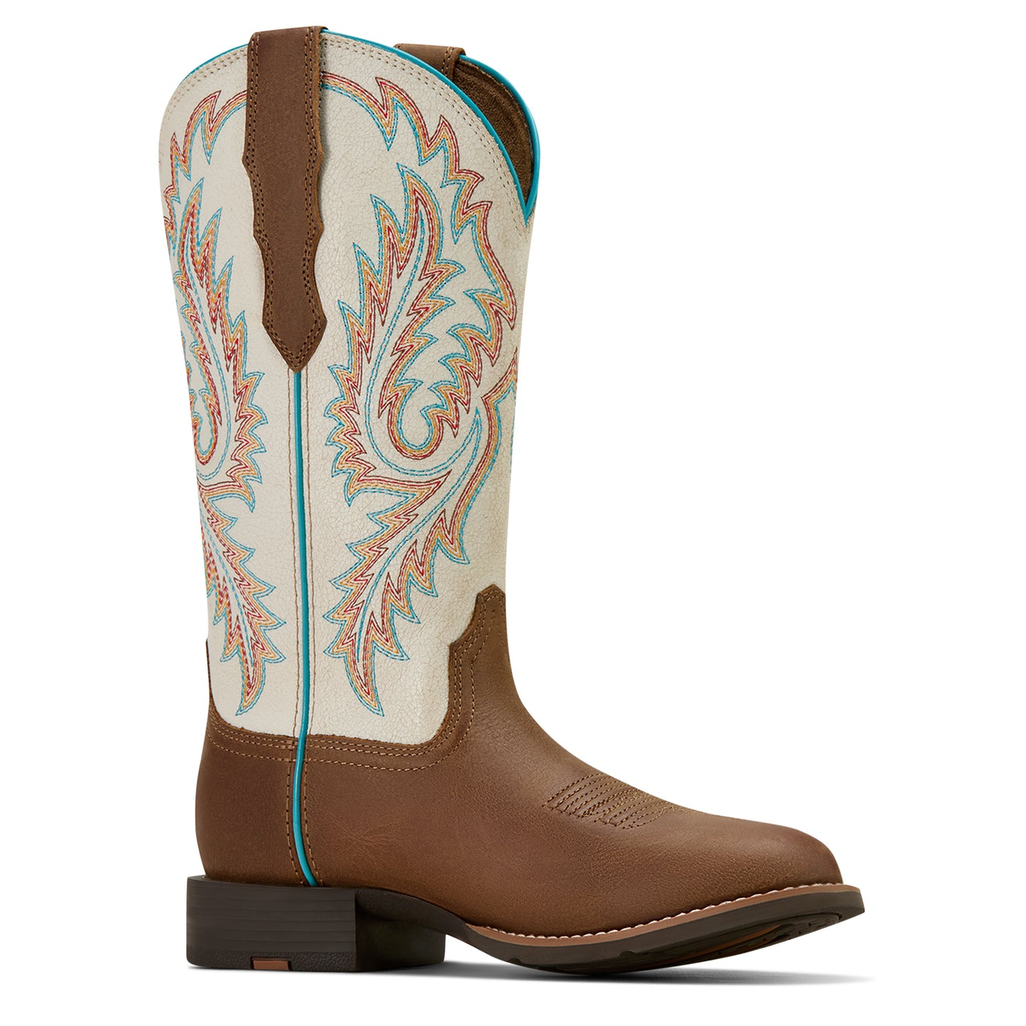 Ariat Women's Round Up W Toe Stretch Fit Western Boot - Sandstorm/Distressed Ivory