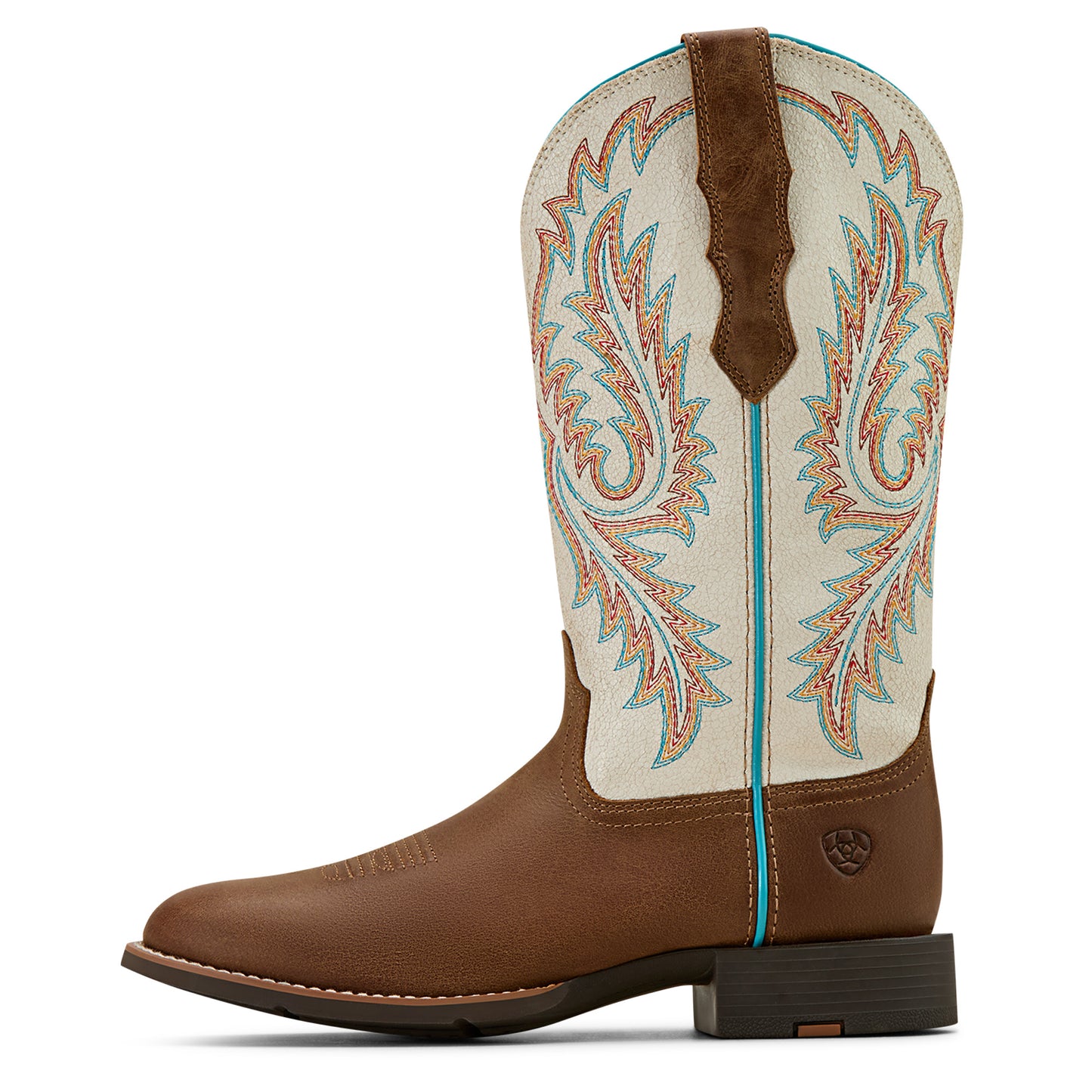 Ariat Women's Round Up W Toe Stretch Fit Western Boot - Sandstorm/Distressed Ivory